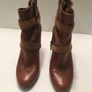 Cole Haan women’s cognac Nike air sole ankle boots